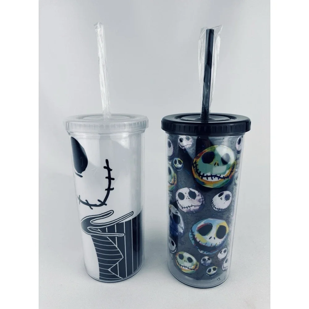 Nightmare Before Christmas Jack Skellington Travel Tumbler Cup 20 Oz Lot Of 2